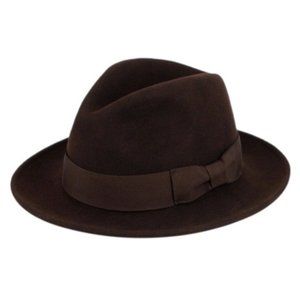 Unisex Brown Milano Wool Fedora Hat